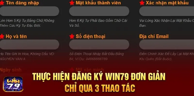 Thực hiện đăng ký Win79 đơn giản chỉ qua 3 thao tác